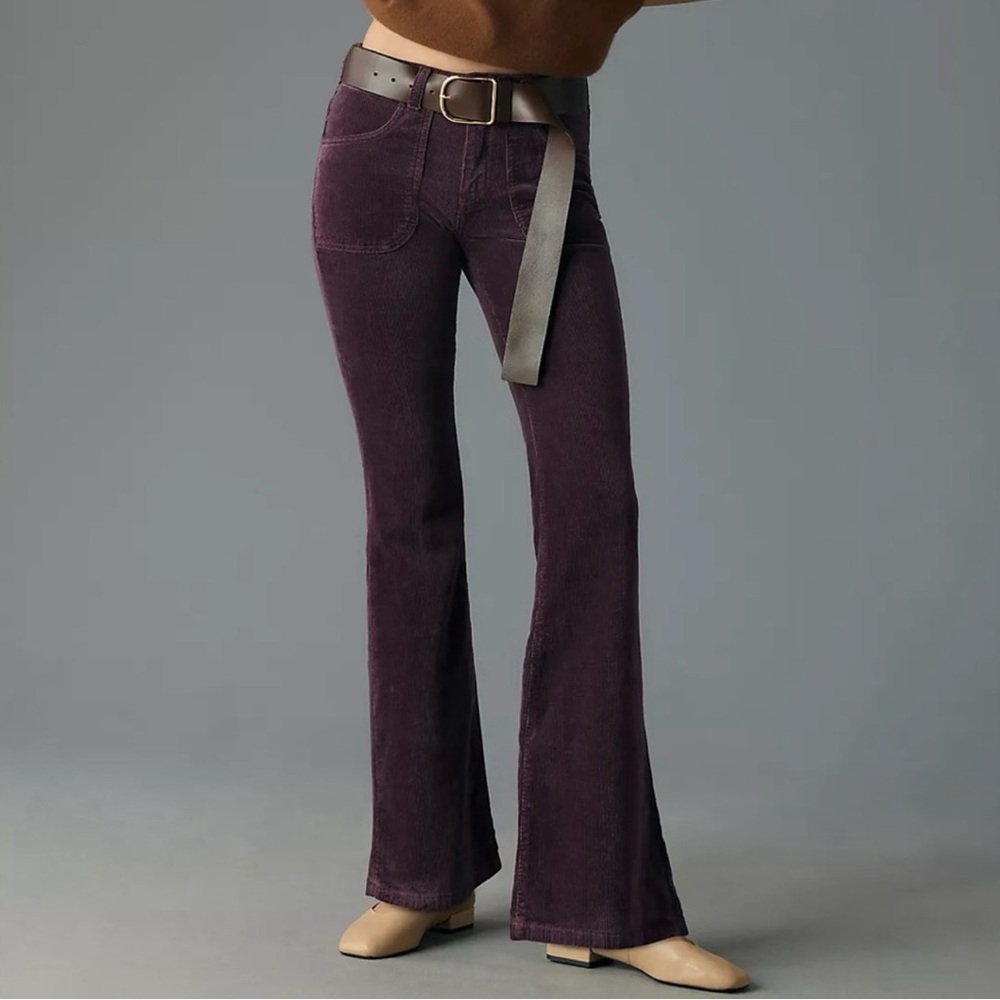 Pilcro Anthologie THE ICON LOW-RISE-CORDUROY CHOP POCKET FLARE Pants, size 30